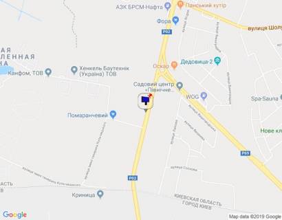 Billboard A in Vishgorod, 6х3  Trasa "Kiiv-Ivankiv-Ovruc", R-02 km 19+ 350 levo,na svitlofori, pered povorotom na SANDORA, HENKEL-Ukraina, viizd z Visgoroda do pl. Sevcenko scheme