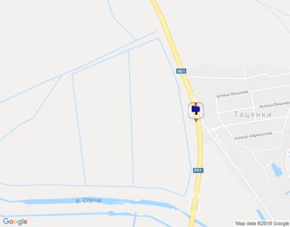 Billboard A in Tatsenki, 6х3  s. Tacenki, Dniprovs'ke sose, trasa N-01 "Kiiv-Znam'anka", km 40+200 pravo, cerez 250m pisla avtobusnoi zupinki, pered mostom cerez r. Stugna, v'izd v m. Obuhiv scheme