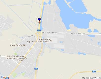 Billboard B in Obukhiv, 12х3  Dniprovs'ke sose, trasa N-01 "Kiiv-Znam'anka", km 43+000 pravo, cerez 100m pisla rozv'azki na m. Obuhiv ta m. Ukrainka, viizd z m. Obuhiv v storonu m. Kiiv, livij scheme