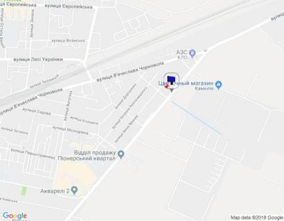 Billboard B in Vishnev m. Visneve, st. Stusa, poruc ZK Ceri Taun, Maks Mijka, 250 m pisla rozvilki z st. Cornovola scheme