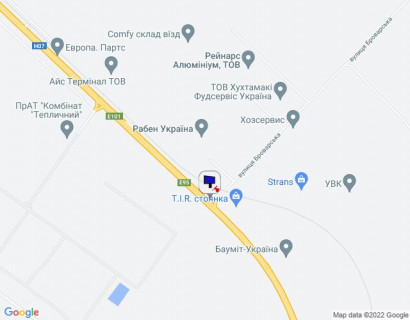 Billboard A in Kalynivka, 6х3  с. Калинівка, траса М-01 "Київ-Чернігів-Нові Яриловичі", км 34+900 право, об'їзд м. Бровари, біля повороту на вул. Броварська та Рабен Україна, навпроти АЗС "Авантаж", через 450м після Бауміт-Україна scheme