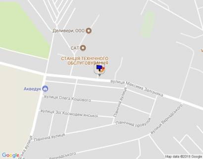 Billboard A in Uman m. Uman', st. Maksima Zaliznaka, 6, cerez 140m pisla povorotu na st. Pivnicna ta 90m pisla avtobusnoi zupinki, za 105m do povorotu na st. Gastello scheme