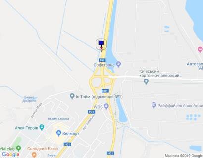 Billboard B in Obukhiv km. 43+50 pravoruc(N-01 Kiiv-Znamanka); V'izd v m.Obuhiv iz Kieva scheme
