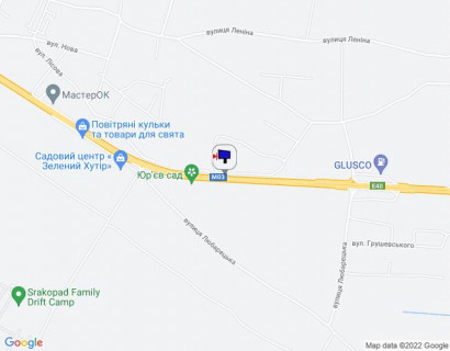 Billboard B in Ivankiv, 6х3  с. Іванків, харківська траса, траса М-03 "Київ-Харків", км 48+050 ліво, біля АЗС Sun Oil, за 450м до АЗС GLUSCO та повороту на вул. Любарецька scheme