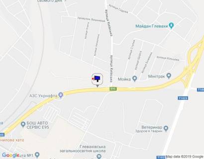 Billboard B in Glevakha, 6х3  смт. Глеваха, траса М-05 Київ-Одеса, км 27+250 право, виїзд з вул. Київська на Одеську трасу, автобусна зупинка, через 310м після АЗС Укрнафта, за 760м до розв'язки на м. Васильків, низ scheme