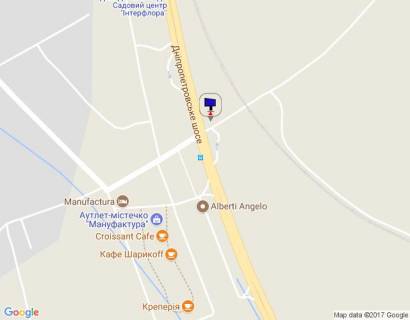 Billboard A in Khodosivka, 12х3  Dniprovs'ke sose, trasa N-01 "Kiiv-Znam'anka", km 23+650 livo, povorot na s. Hodosivku, bila AZS UPG, cerez 150m pisla TC "MegaMarket", livij scheme