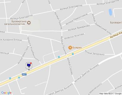 Billboard A in Brovary m. Brovari, st. Kiivs'ka, 61, za 100m do avtobusnoi zupinki scheme