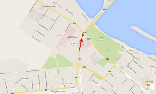 Billboard A in Cherkasy, 3в*6ш  Zolotonis'ke sose, v'izd v misto (pered pereizdom Lisova prosika)  scheme