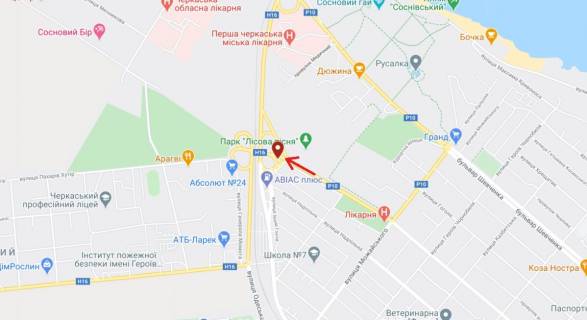 Billboard B in Cherkasy, 3в*6ш  st. Lisova Prosika viizd z mista scheme