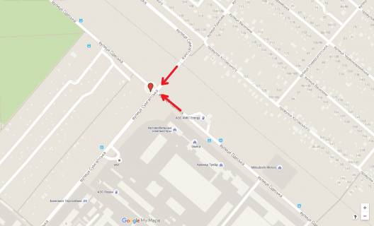 Billboard B in Cherkasy, 3в*6ш  st. Sumgaits'ka -  st. Odes'ka scheme