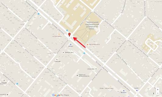 Prismatron, Prism A in Cherkasy, 3в*6ш  st. Universitets'ka - bst. Sevcenka (mag.Delikat) - 287378 scheme