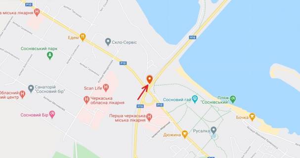Billboard B in Cherkasy, 3в*6ш  Zolotonis'ke sose, bila dambi_viizd z mista scheme