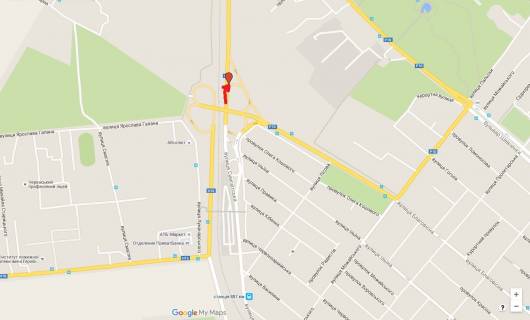 Billboard A in Cherkasy, 3в*6ш  st. Lisova Prosika v'izd v misto scheme