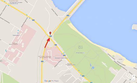 Billboard A in Cherkasy, 3в*6ш  Zolotonis'ke sose, bila dambi_v'izd v misto scheme