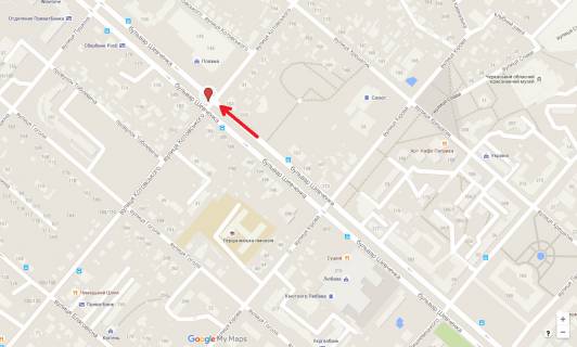 Prismatron, Prism A in Cherkasy, 3в*6ш  bst. Sevcenka - st. Grusevs'kogo  (vid centra sprava) (prizmatron) - 287251 scheme