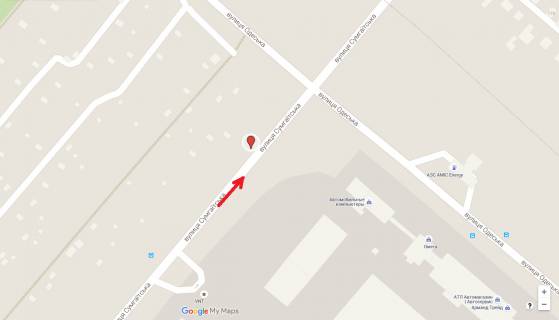 Billboard B in Cherkasy, 3в*6ш  st. Sumgaits'ka - st.Odes'ka scheme