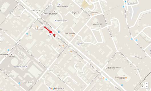 Billboard A in Cherkasy, 3в*6ш  bst. Sevcenka, 256 (fasad bila TC Tranzit), verhnij scheme