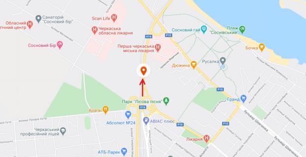 Non-Standard A in Cherkasy, 3в*6ш  Zolotonis'ke sose - st. Lisova Prosika ARKA (viizd z mista) scheme