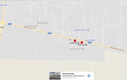 Billboard B in Kropyvnytskyi (Kirovograd), 3х6  st.Persa Vistavkova (st.Murmans'ka) scheme