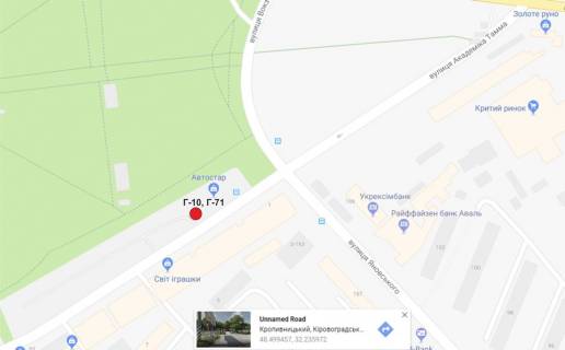 Billboard B in Kropyvnytskyi (Kirovograd), 3х6  st.akademika Tamma (Geroiv Stalingradu) scheme