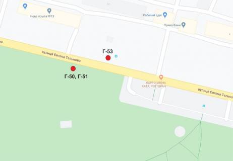 Billboard B in Kropyvnytskyi (Kirovograd), 3х6  st. Evgenia Tel'nova (pr-t.Pravdi) scheme