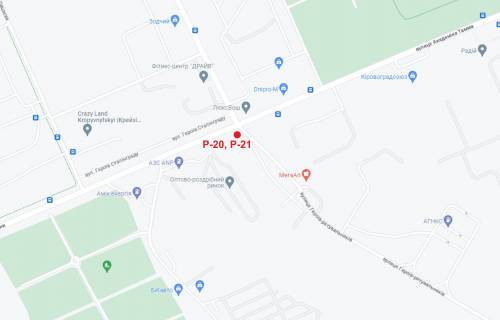 Billboard B in Kropyvnytskyi (Kirovograd), 3х6  st.Geroiv-ratuval'nikiv (st. Volkova) scheme