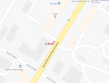 Citylight B in Kropyvnytskyi (Kirovograd), 1,2х1,8  st. Velika Perspektivna  scheme