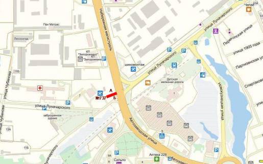 Billboard A in Zaporizhzhya Nabereznaa_povorot na "Volnu" scheme