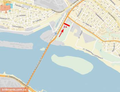 Facade Banners  in Dnipro (Dnipropetrovsk) Arka pri v"ezde na Staryj most, napravlenie iz centra v storonu pr-ta Voroncova scheme