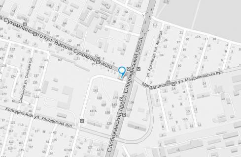 Facade Banners  in Dnipro (Dnipropetrovsk) pr-t im. gazety Pravda, 143, v"ezd so storony pr-ta Pravdy (peresecenie s st. Sovhoznoj) scheme