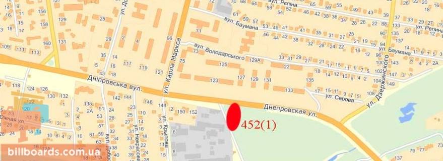 Billboard  in Pavlograd st. I. Boguna - st. Dniprovs'ka  (Gunsel) (livij) scheme
