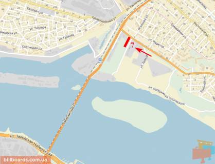 Billboard  in Novomoskovsk V'izd z m. Dnipro, bila trubnogo zavodu scheme