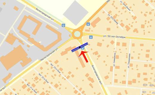 Billboard B in Boyarka, 3х6  Боярка вул Білогородська/круг,поворот направо,на Київ (В) scheme