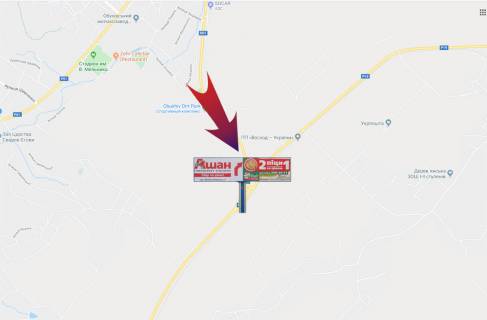 Billboard B in Obukhiv, 3х6  Okruzna Obuhiva/perekresta: Kiiv-Ukrainka (V) pravij - trasa Kiiv-Kagarlik-Mironivka scheme