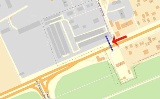 Billboard A in Brovary, 3х6  Kievskaa 1 (A)/st.S.Esenina - na Kiev/AZS KLO scheme