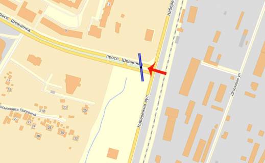 Billboard Р/П in Vishgorod, 3х6  Вишгород Набережна/пр-т Шевченко (в центр Вишгорода) (розподілювач) scheme