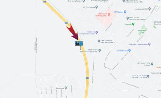 Billboard A in Vishgorod, 3х6  Мінський пр-т/ 2 км від перекрестя,наліво на Вишгород,прямо на вул.Богатирська  (А) scheme