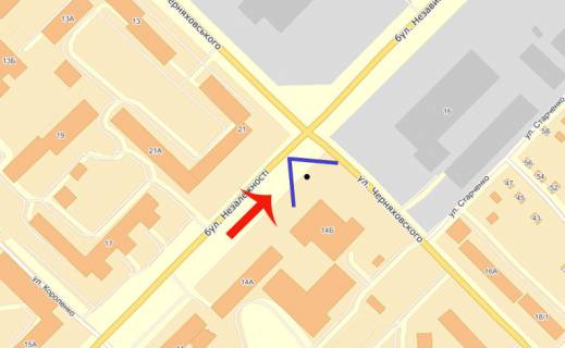 Billboard A in Brovary, 3х6  Бровары бульвар Незалежності - 25-30м до перехрестя з вул.Симона Петлюри (колишня вул.Черняховського) (А) scheme