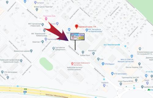 Scrolller, Scroll B in Kyiv, 3х6  Harkivs'ke s 179/avtosalon Tojota,KIA  - na Harkivs'ku pl (V1) SKROLLER - 246029 scheme