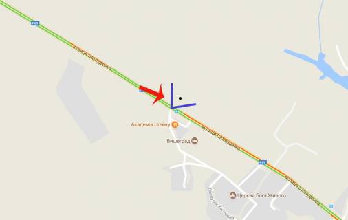 Billboard B in Vishgorod, 3х6  Visgorod st.Soludenko (V)/restoran "Visegrad" - v centr scheme