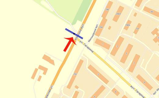 Billboard B in Brovary, 3х6  Бровари вул Київська 241 / Чорновола(В) - з Київа/СІЛЬПО scheme