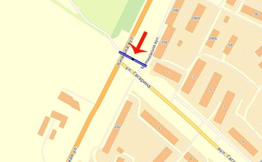 Billboard B in Brovary, 3х6  Бровари вул Київська,292/вул.Героїв України (колишня вул.Гагарина) - СІЛЬПО (В) верхній - на Київ scheme