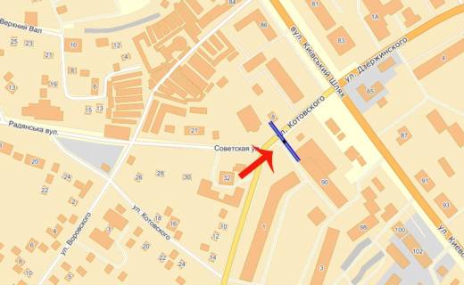 Billboard A in Boryspil, 3х6  Borispil' st.Gliboc'ka/50m do st.Kiivs'kij slah (A)/Fora,Ukrtelekom scheme