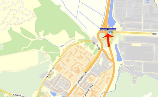 Billboard A in Obukhiv, 3х6  Обухів / паперовий комбінат/виїзд з міста (А) на Київ scheme