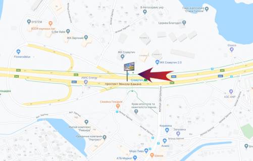 Scrolller, Scroll Р/П in Kyiv, 3х6  Bazana av./povorot na st.m Slavutic (A1) na Pivdennij mist (rozpodiluvac) SKROLER - 246019 scheme