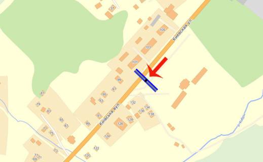 Billboard B in Obukhiv, 3х6  Obuhiv st. Kiivs'ka (bila stadiona) (V) scheme