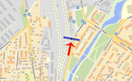 Billboard B in Rivne, 3х6  pr-t Miru v rajoni perehresta z st.Nebesnoi Sotni (V) scheme