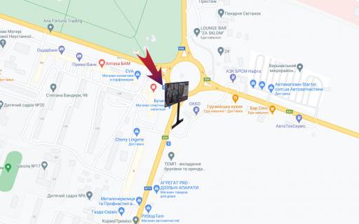 Billboard A in Ternopil, 3х6  вул.Протасевича/Збаразьке кільце-азс ОККО (А) лівий) scheme