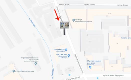 Scrolller, Scroll A in Kyiv, 2.3х3.14  st.Korolenkivs'ka,18 /institut im.Patona/na Fedorova,Libids'ku pl (A1) SKROLER - 182037 scheme