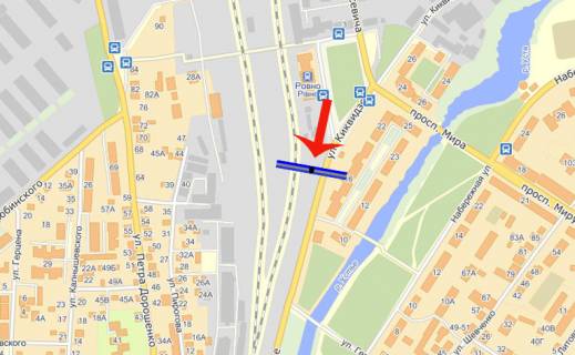 Billboard A in Rivne, 3х6  pr-t Miru v rajoni perehresta z st.Nebesnoi Sotni (A) scheme